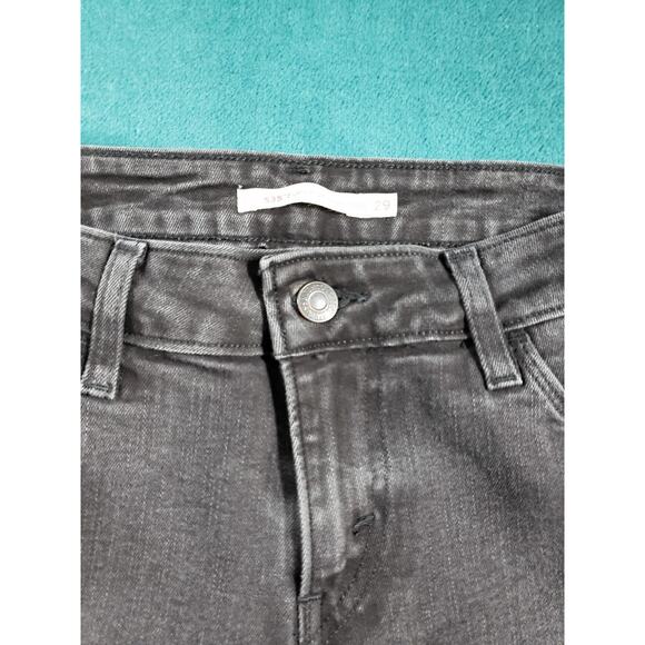 Levis 535 Jeans Size 29 Womens Black Denim Ladies Pants Mid Rise Skinny - Picture 7 of 15